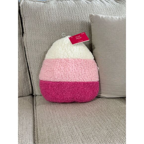 Pink Candy Corn Pillow Halloween Decor - Picture 1 of 4